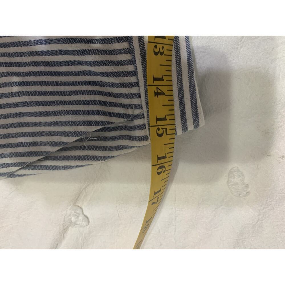Boden Linen Blue Striped WIde Leg Zip Capri Pants 12 Petite Beachy Casual Resort - Picture 3 of 10